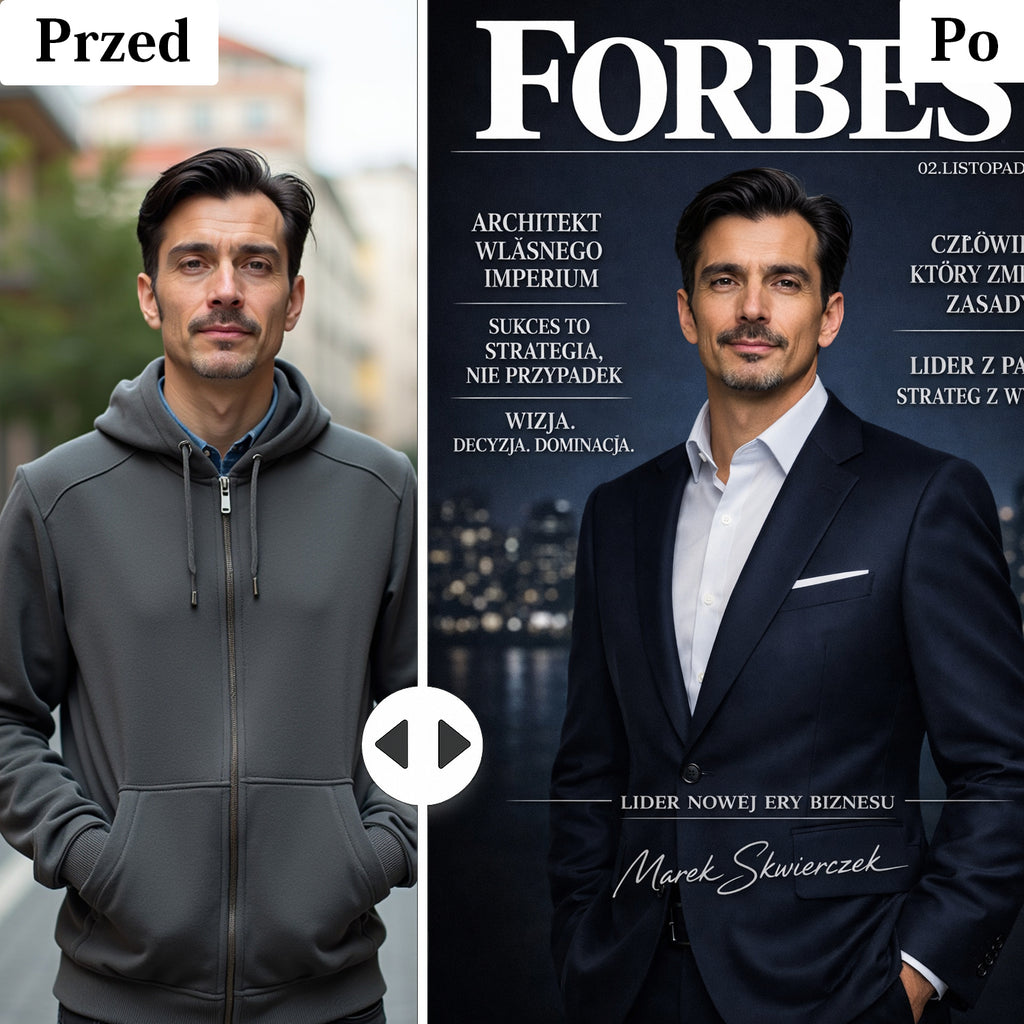 prezent dla mężczyzny – plakat w stylu forbes ze zdjęcia