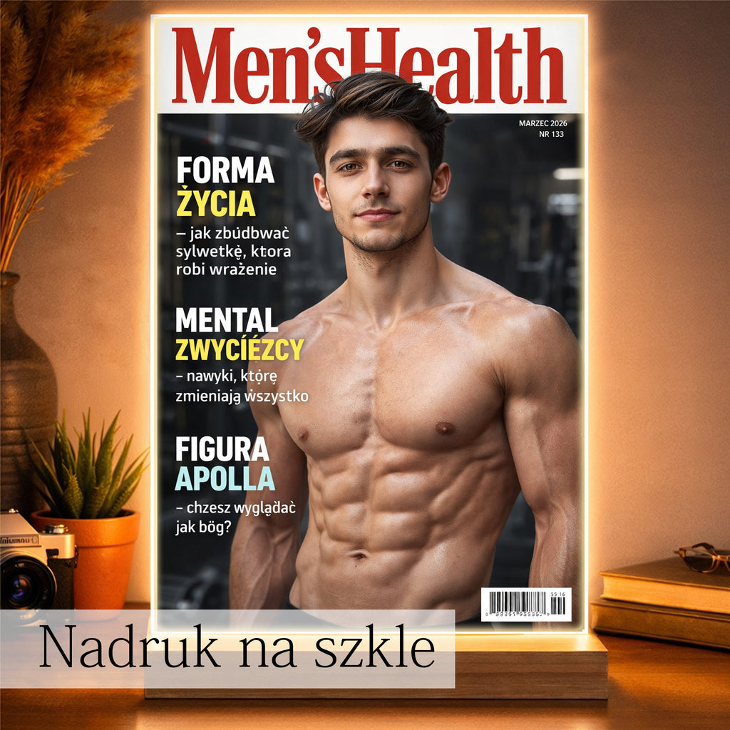okładka magazynu fitness ze zdjęcia mężczyzny personalizowana