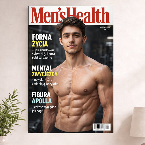Plakat w stylu Men's Health ze Zdjęcia – Personalizowany Prezent dla Niego