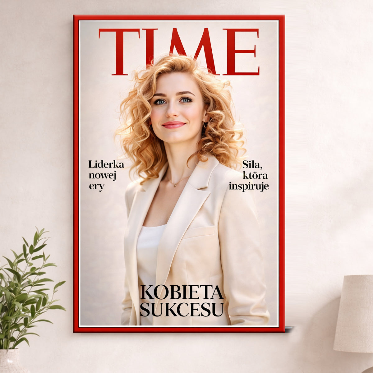 personalizowany plakat w stylu TIME dla kobiety ze zdjęcia