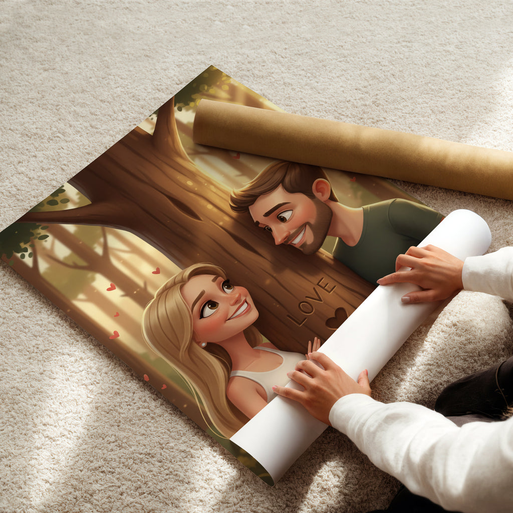 Obraz ze zdjęcia. Portret pary jak z bajki - Romantyczny prezent dla dwojga