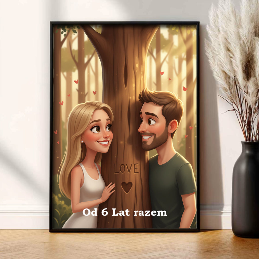 Obraz ze zdjęcia. Portret pary jak z bajki - Romantyczny prezent dla dwojga