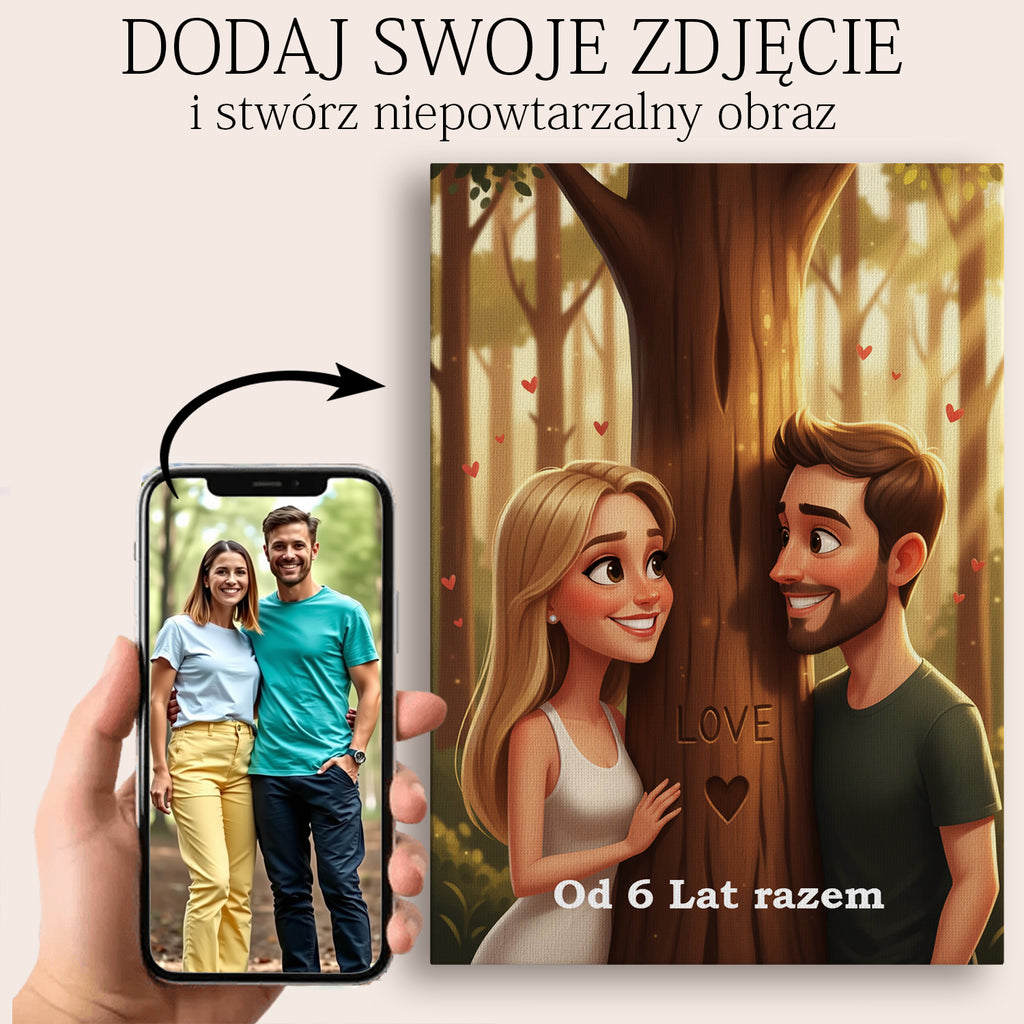 Obraz ze zdjęcia. Portret pary jak z bajki - Romantyczny prezent dla dwojga
