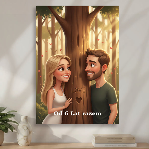 Obraz ze zdjęcia. Portret pary jak z bajki - Romantyczny prezent dla dwojga