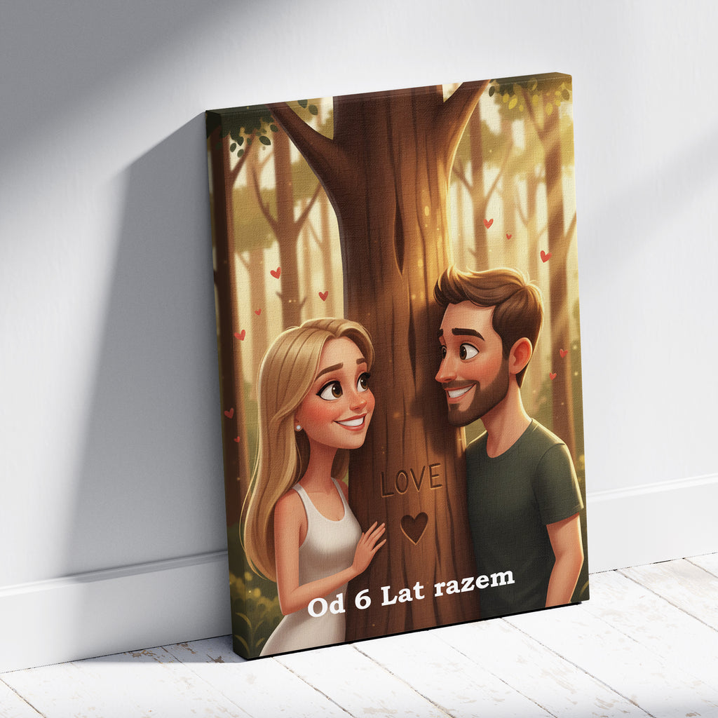 Obraz ze zdjęcia. Portret pary jak z bajki - Romantyczny prezent dla dwojga