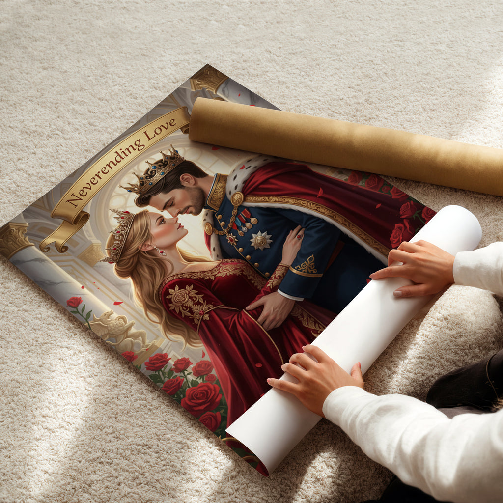 Portret ze zdjęcia - Para Królewska - Prezent dla pary, na rocznicę. Personalizowany