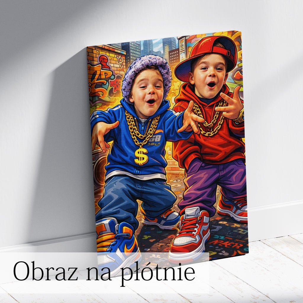 personalizowany portret hip hop dla dziecka modny i stylowy