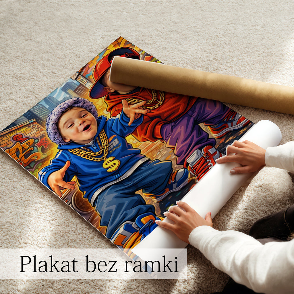 portret dziecka ze zdjęcia w stylu rap nowoczesny prezent