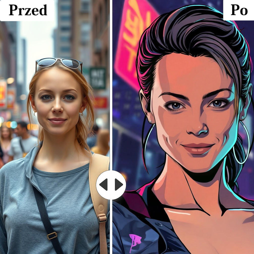 personalizowany portret neon ze zdjęcia efekt wow dla dziewczyny