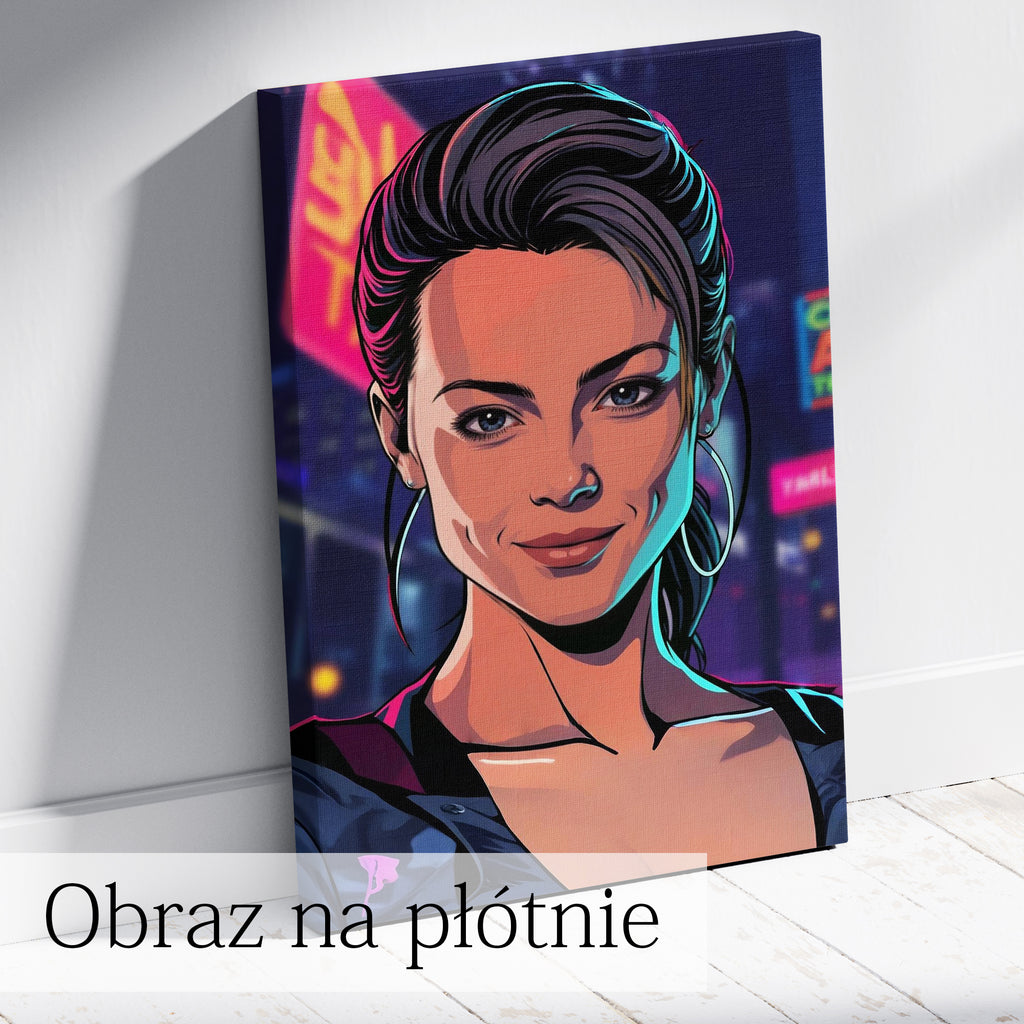 obraz neonowy ze zdjęcia stylowy i nowoczesny prezent dla niej
