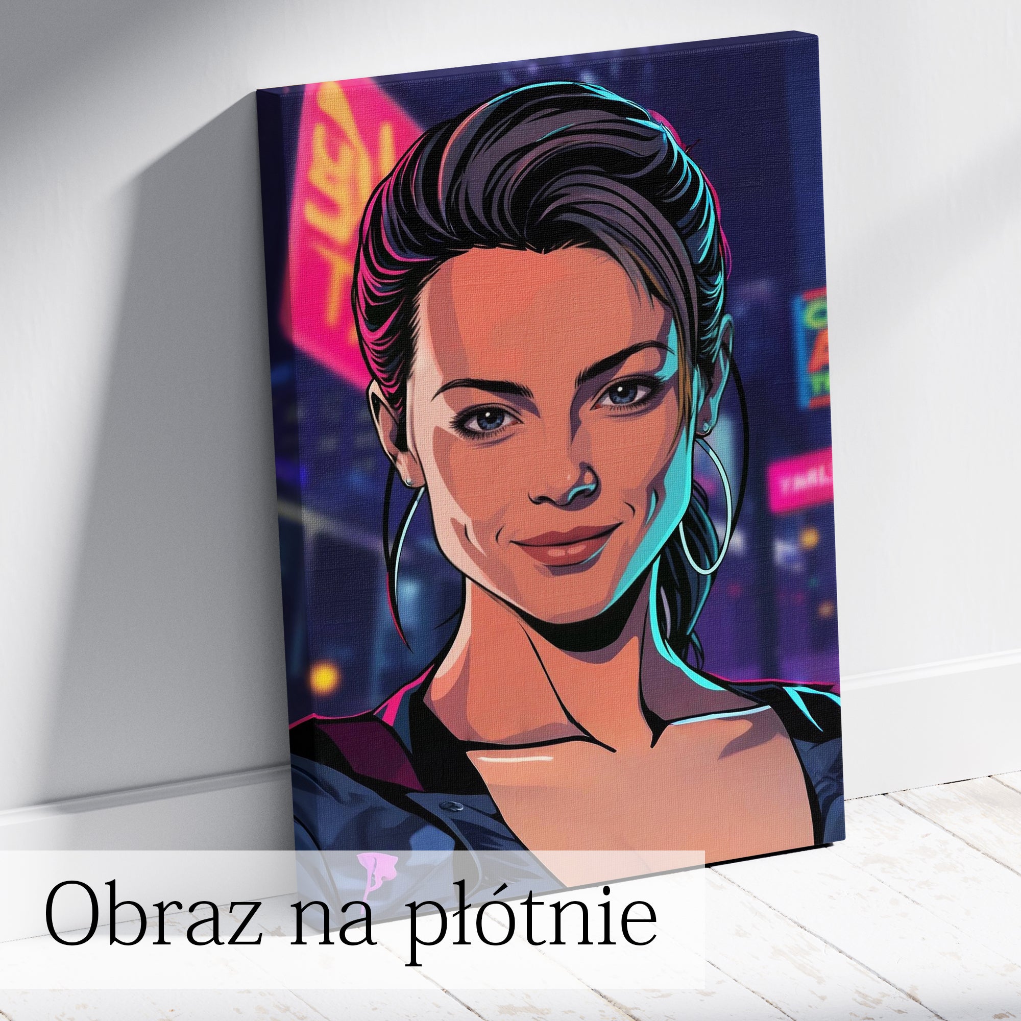 obraz neonowy ze zdjęcia stylowy i nowoczesny prezent dla niej