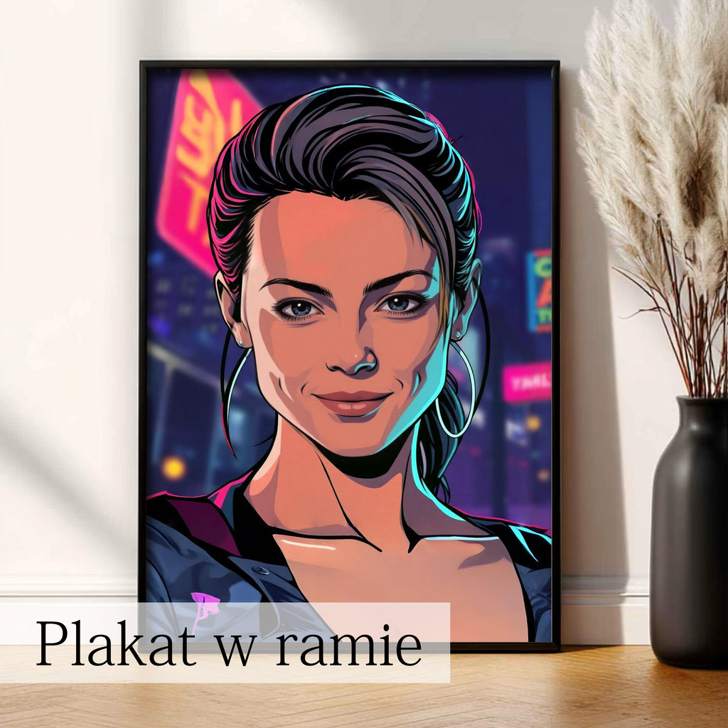 prezent dla dziewczyny obraz neon lights na płótnie