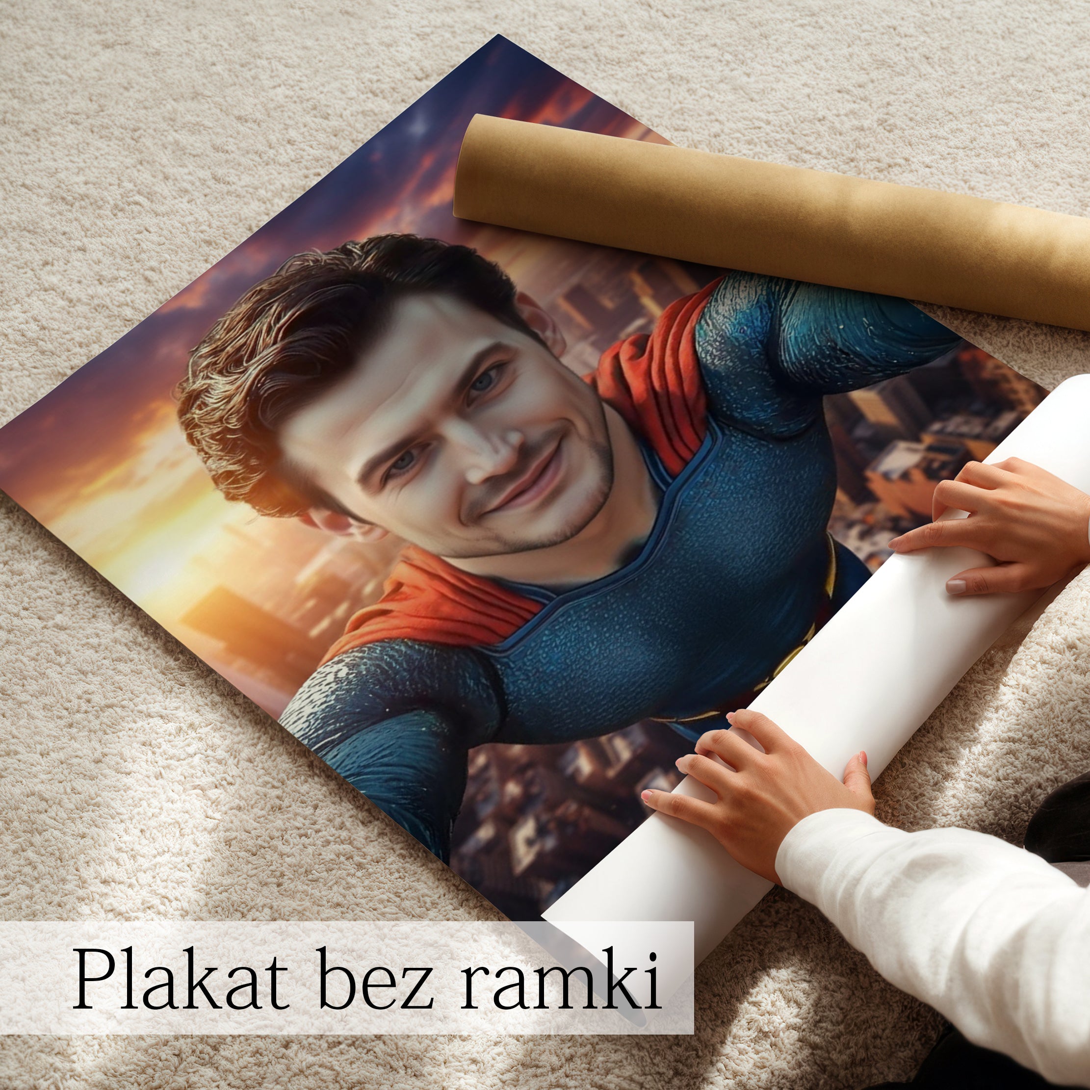 portret bohatera ze zdjęcia dynamiczny i oryginalny obraz