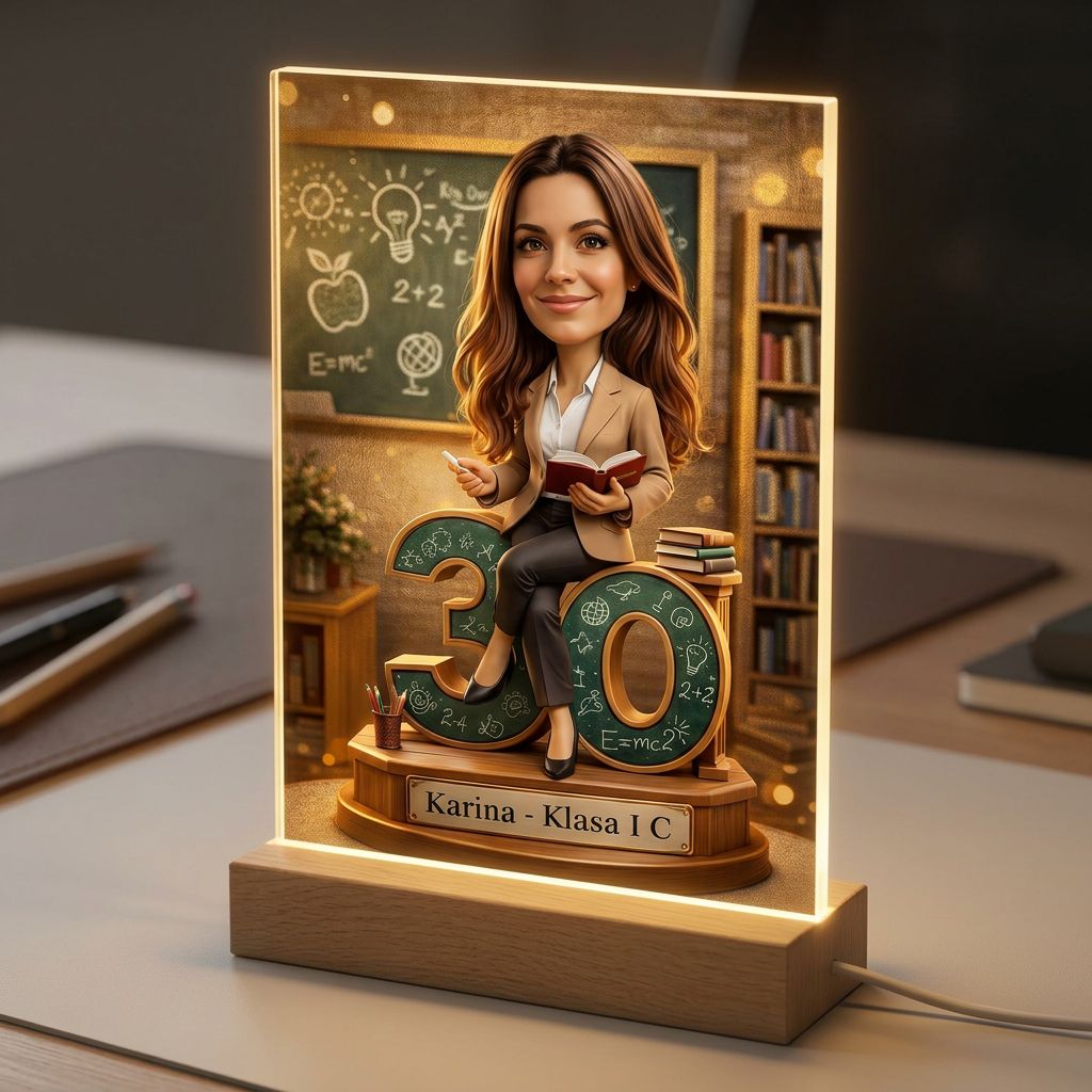 portret dla nauczycielki ze zdjęcia karykatura na prezent