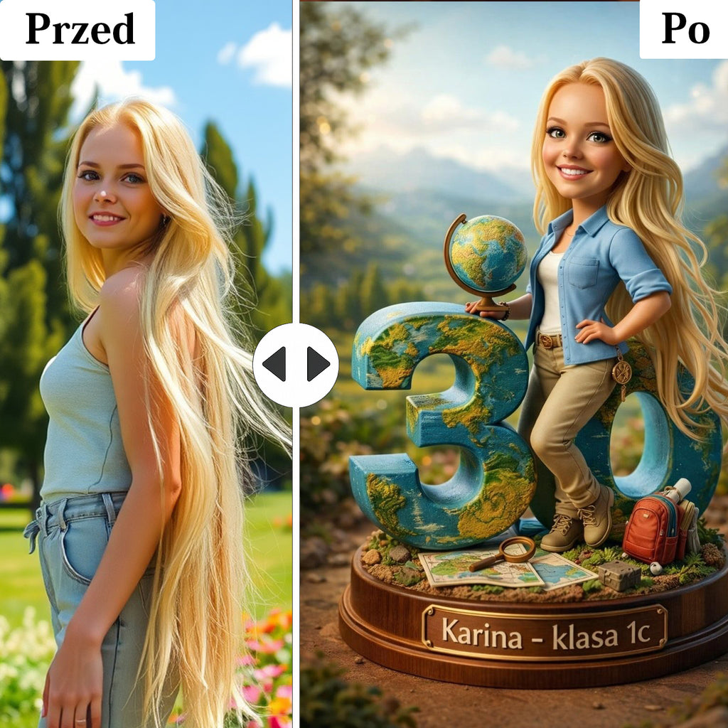 personalizowany portret nauczycielki ze zdjęcia prezent