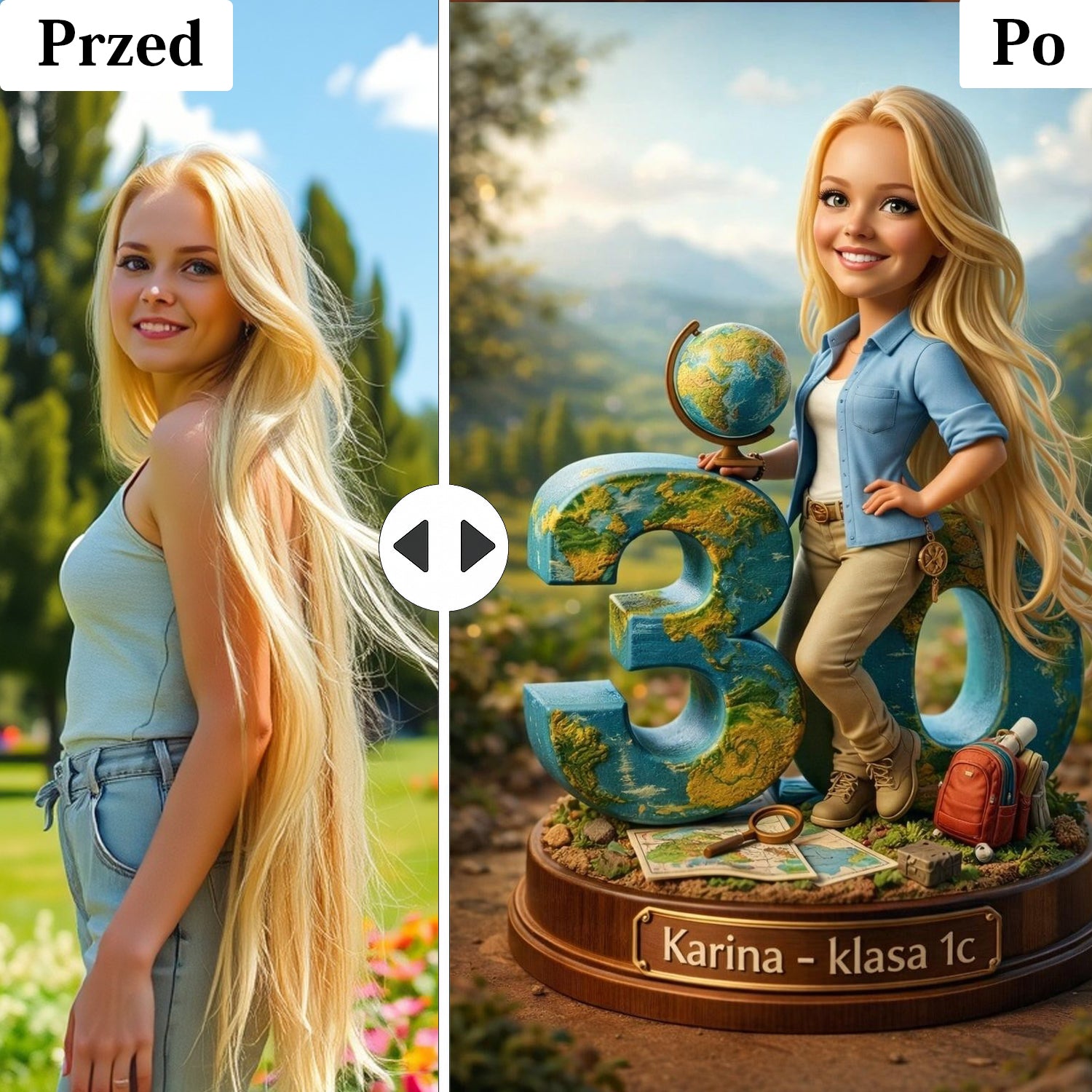 personalizowany portret nauczycielki ze zdjęcia prezent
