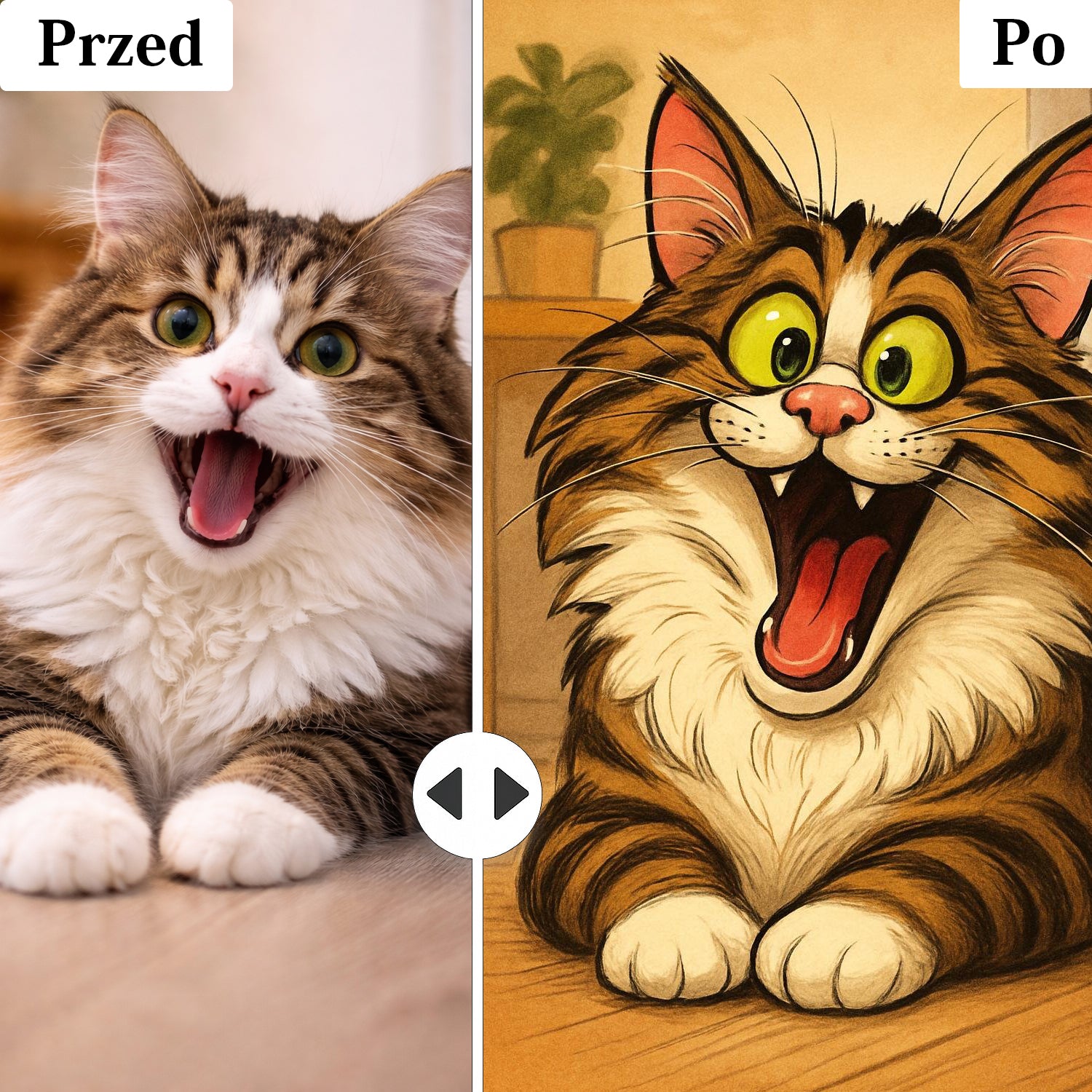 zabawny portret kota na zamówienie ilustracja