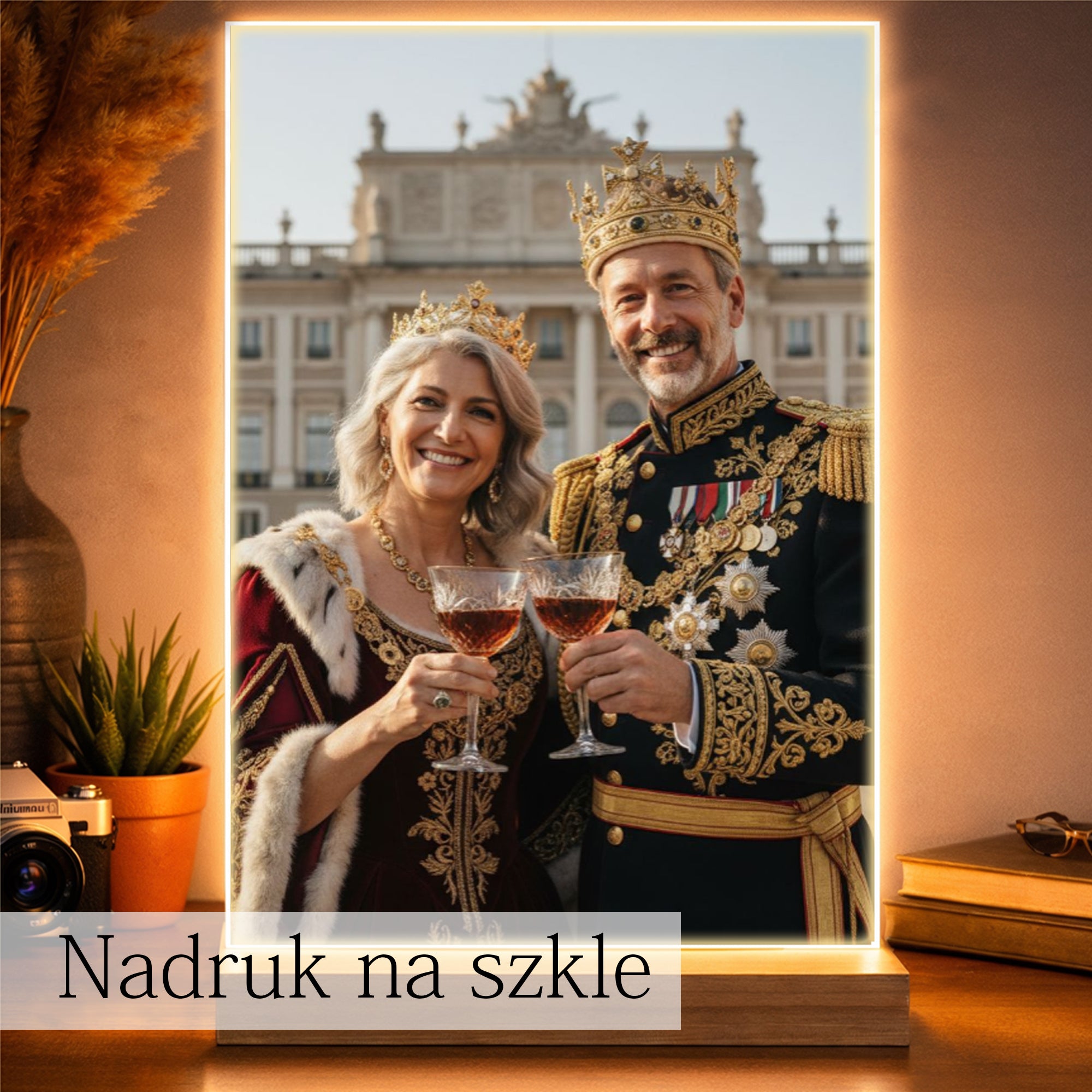 portret pary królewskiej ze zdjęcia wyjątkowa pamiątka