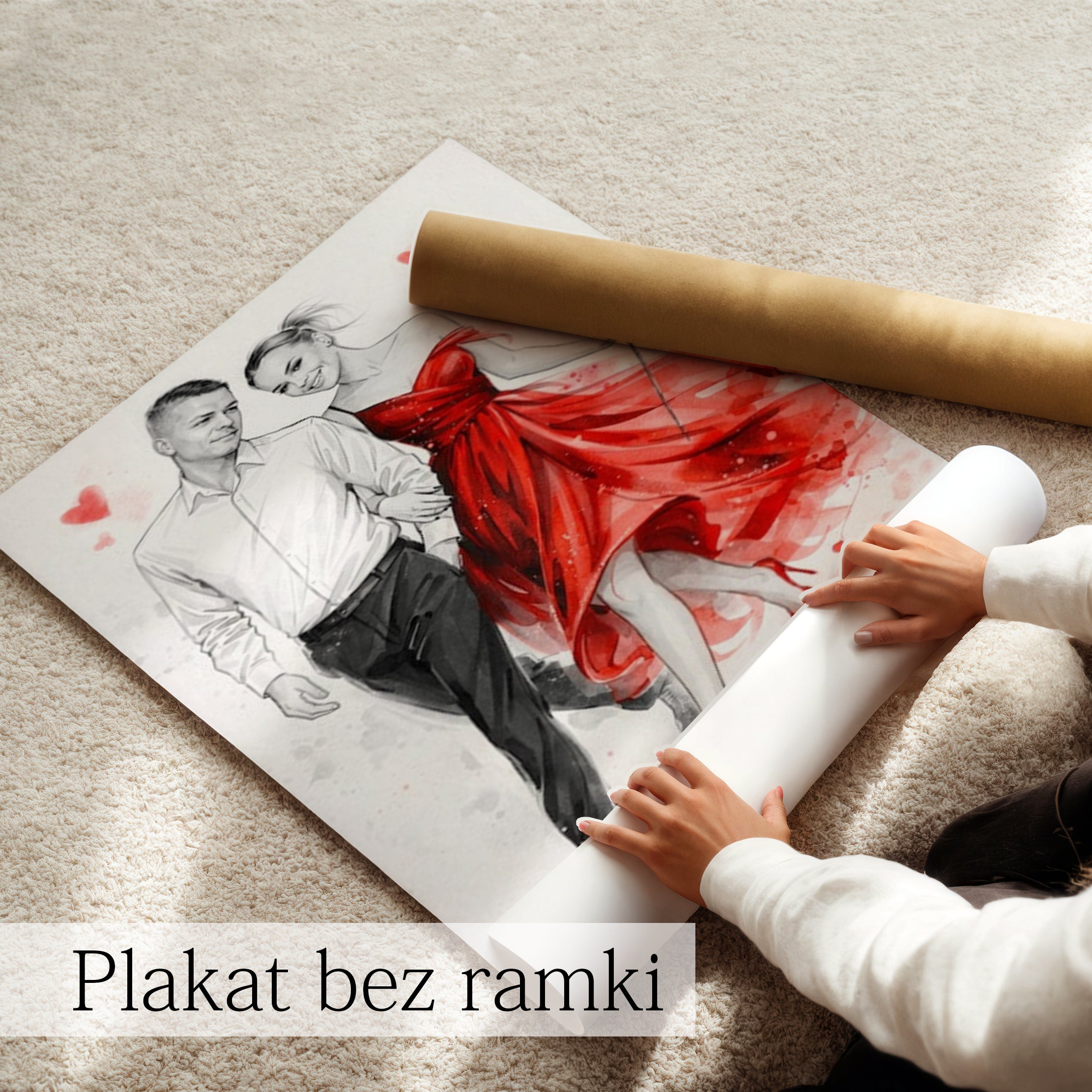 romantyczny szkic ze zdjęcia prezent który wzrusza