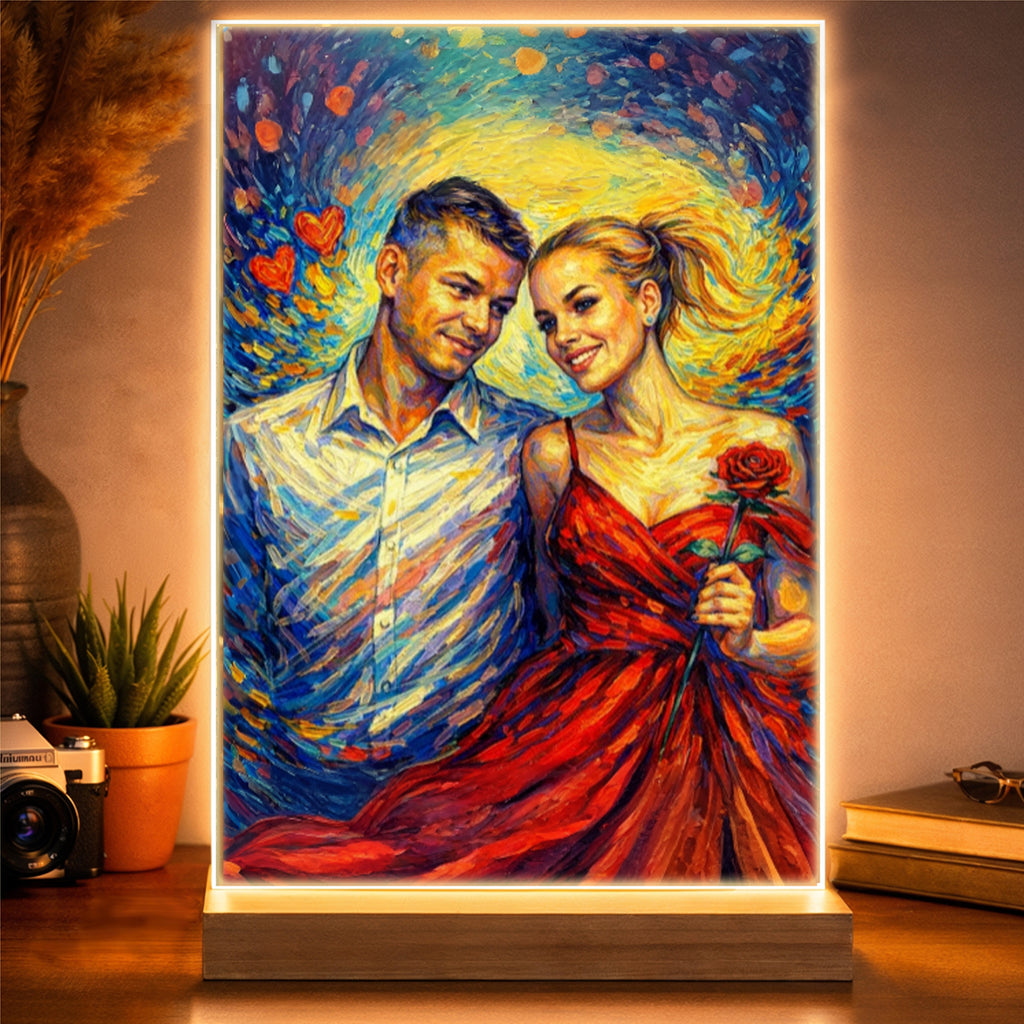 obraz olejny ze zdjęcia dla pary romantyczna pamiątka miłości