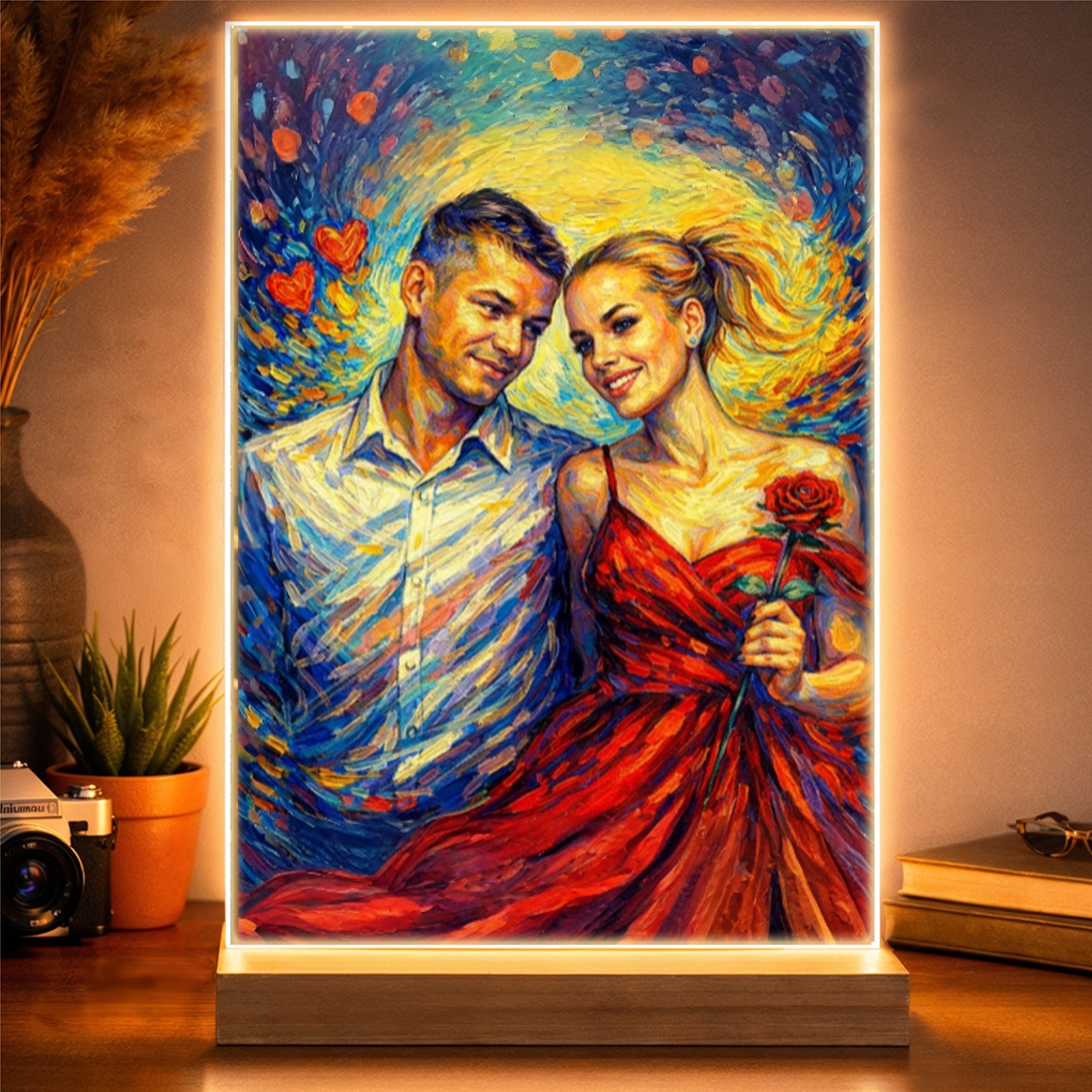obraz olejny ze zdjęcia dla pary romantyczna pamiątka miłości