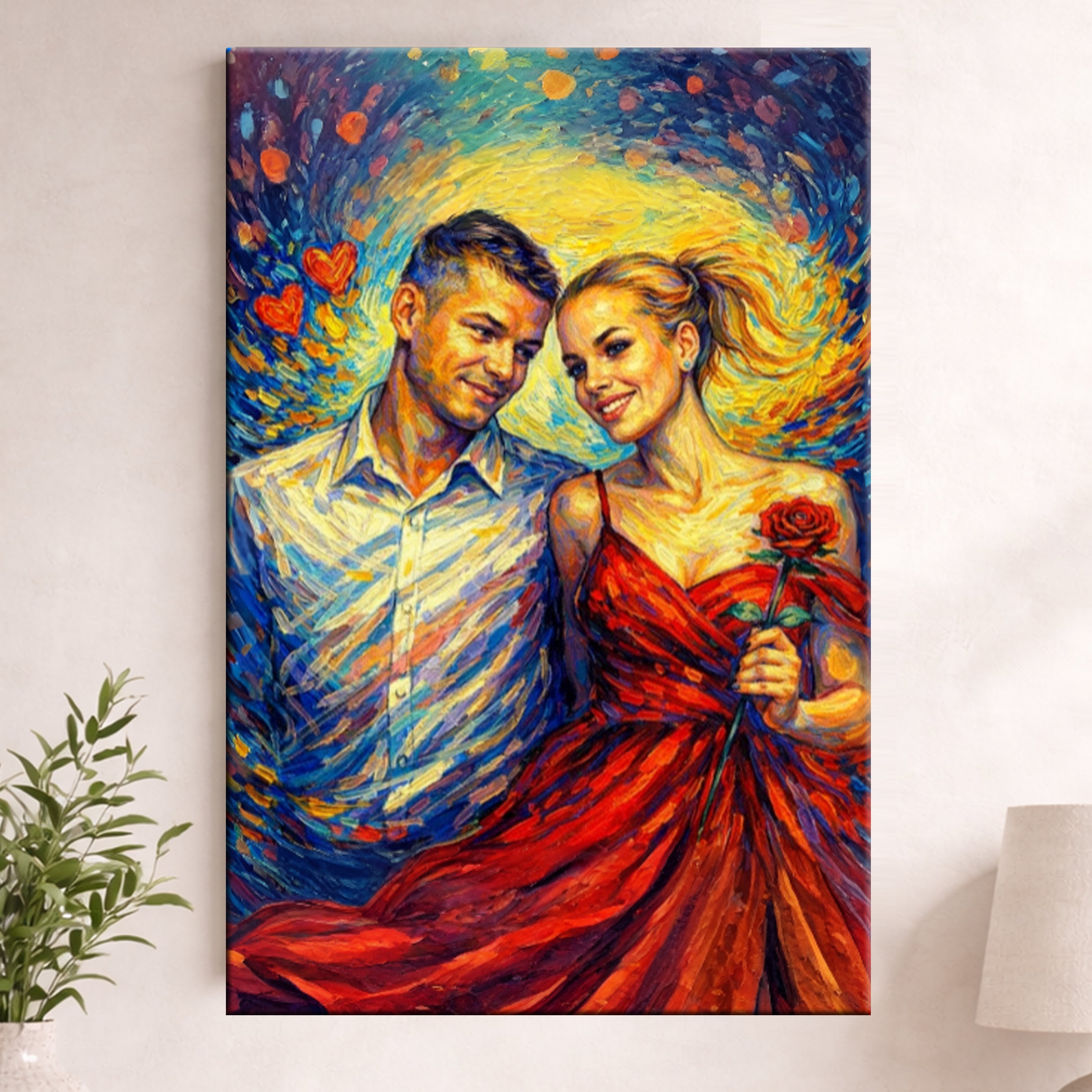 portret pary olejny ze zdjęcia luksusowa dekoracja ścienna