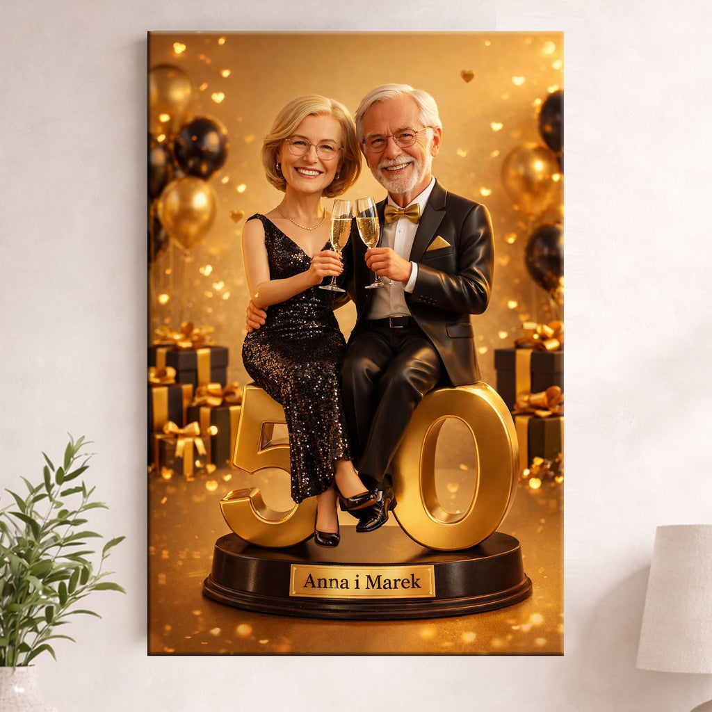wyjątkowy prezent na rocznicę ślubu portret ze wspólnego zdjęcia