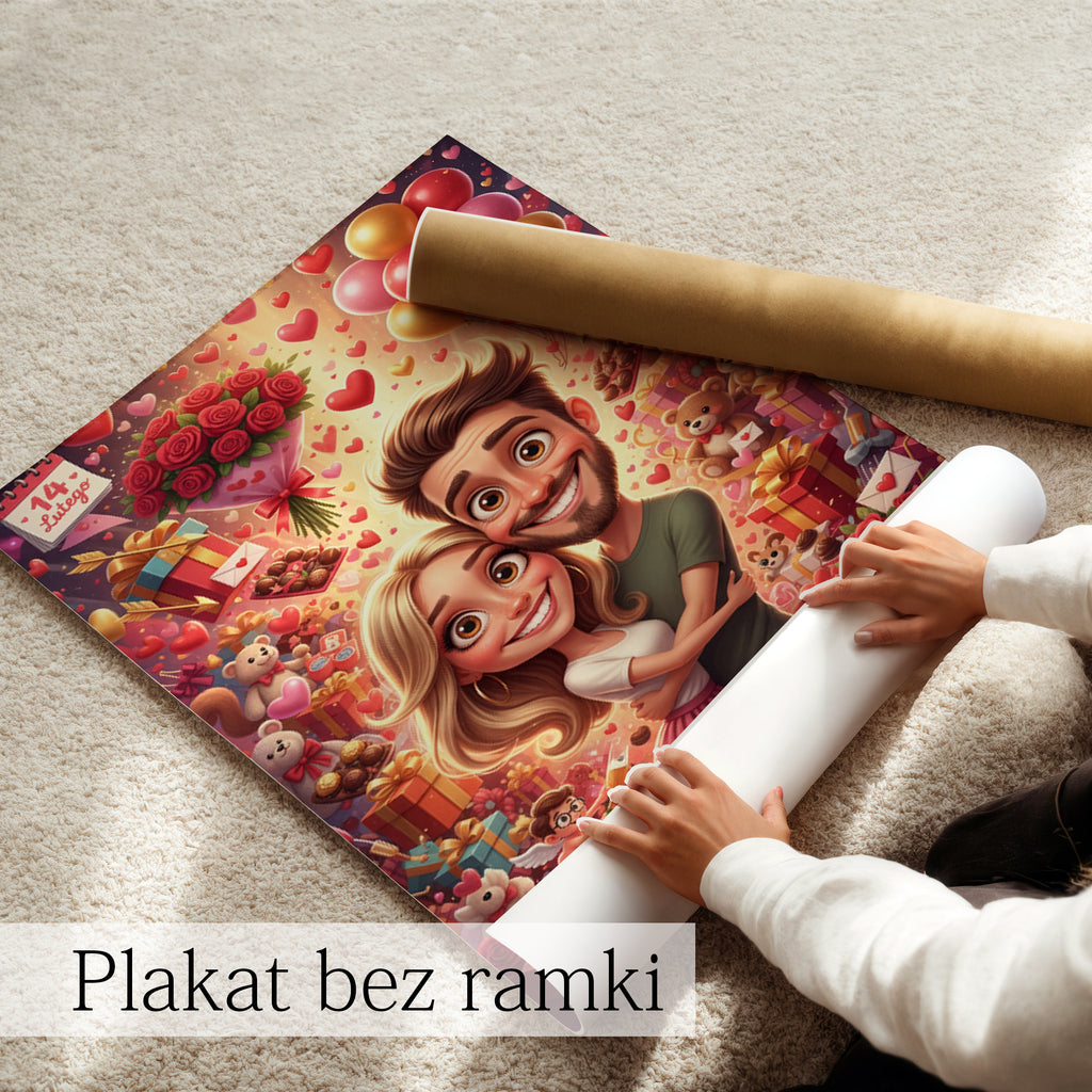romantyczny portret ze zdjęcia dla pary elegancka dekoracja