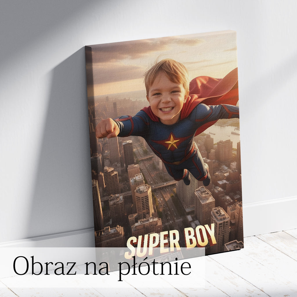 personalizowany portret superbohatera dla chłopca efekt wow