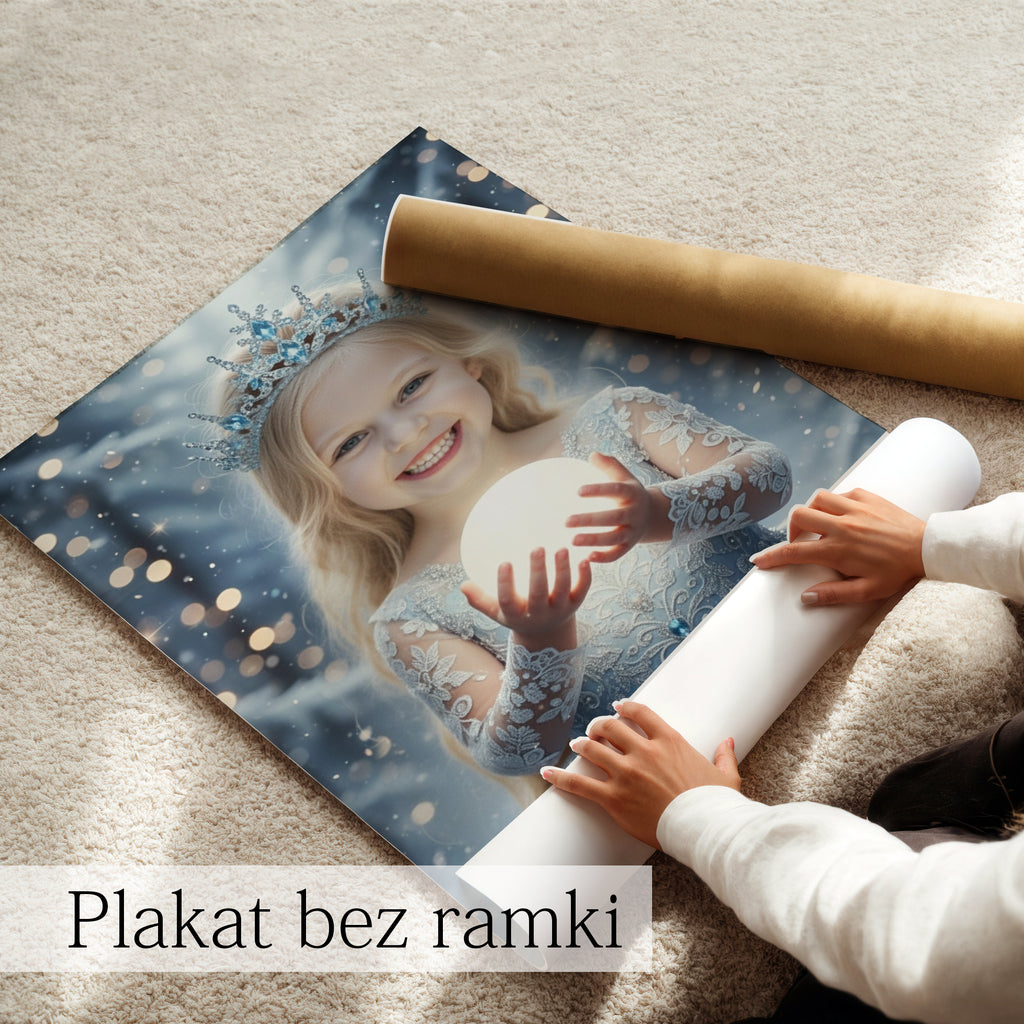 Prezent dla dziewczynki portret zimowa księżniczka ze zdjęcia