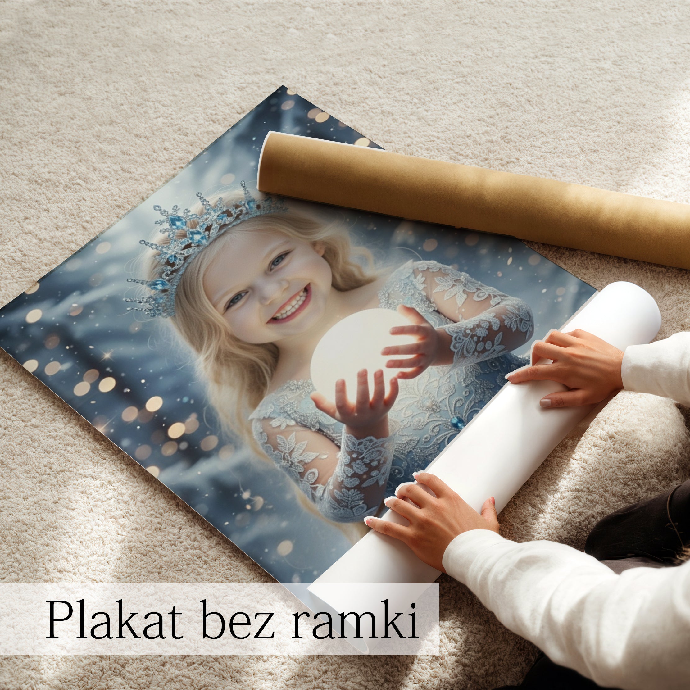 Prezent dla dziewczynki portret zimowa księżniczka ze zdjęcia