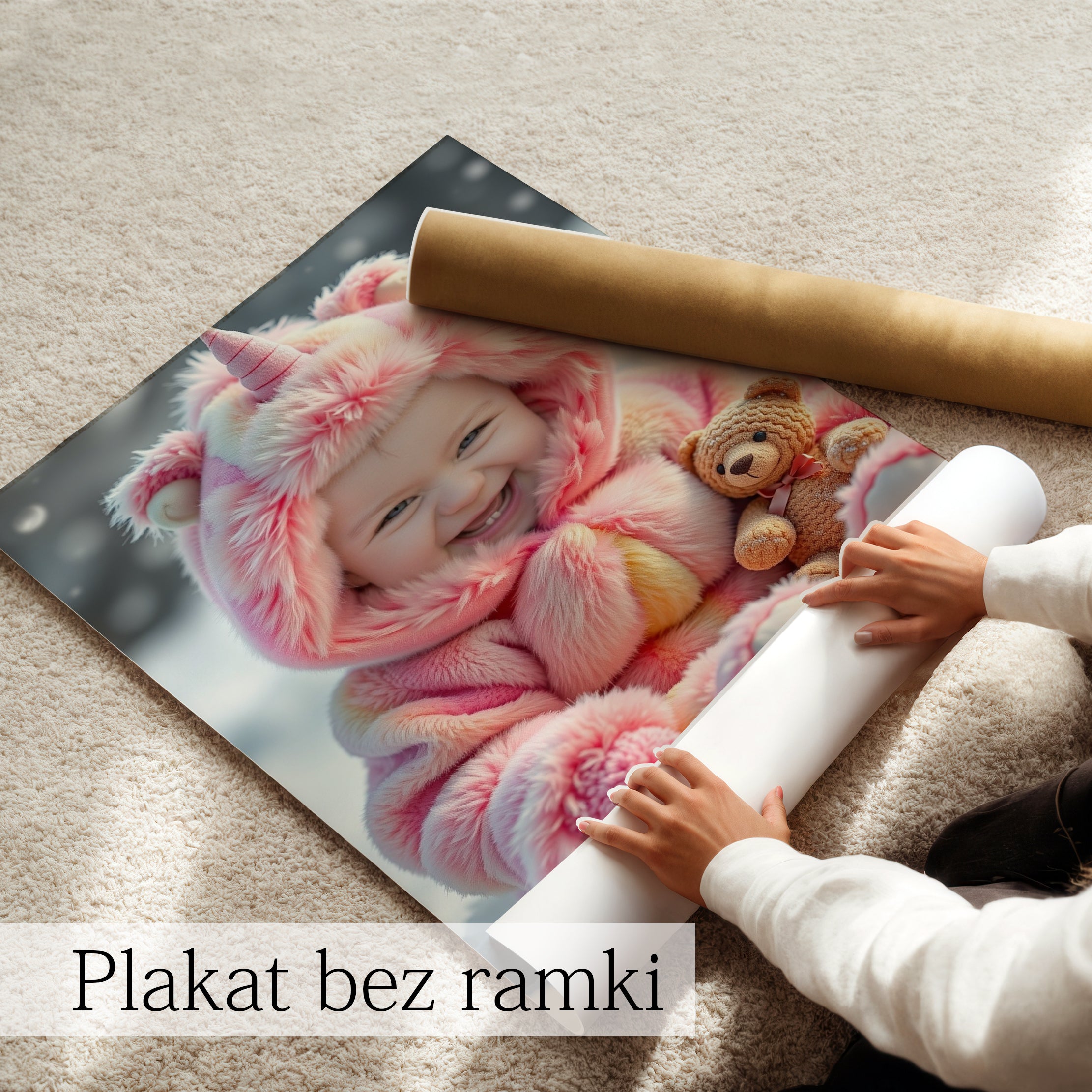 Portret dziecka w stroju jednorożca na obrazie ze zdjęcia
