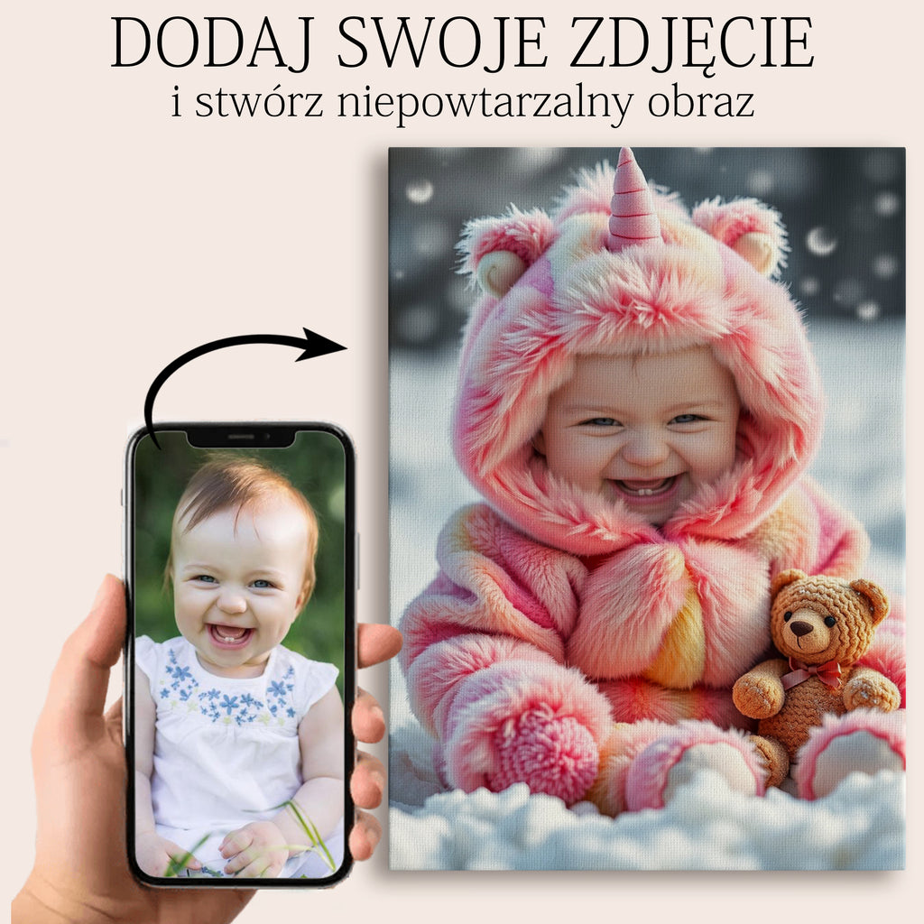 Portret dziecka w stroju jednorożca – obraz ze zdjęcia dla dziewczynki