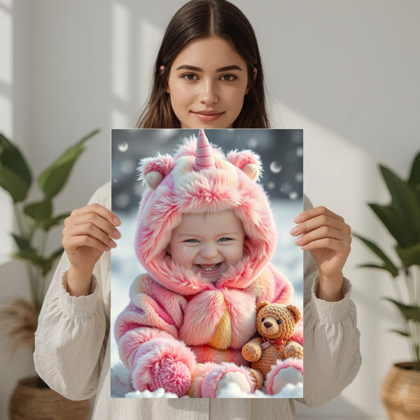 Portret dziecka w stroju jednorożca – obraz ze zdjęcia dla dziewczynki