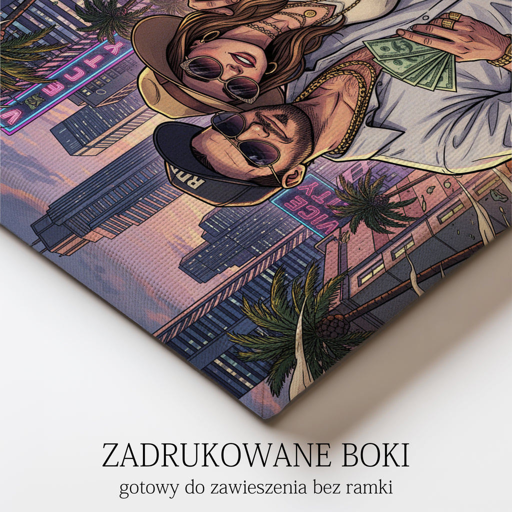 Twoje zdjęcie w stylu GTA - obraz na płótnie - prezent dla niego