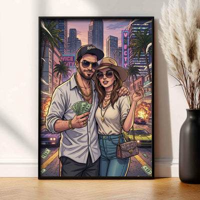 Twoje zdjęcie w stylu GTA - obraz na płótnie - prezent dla niego