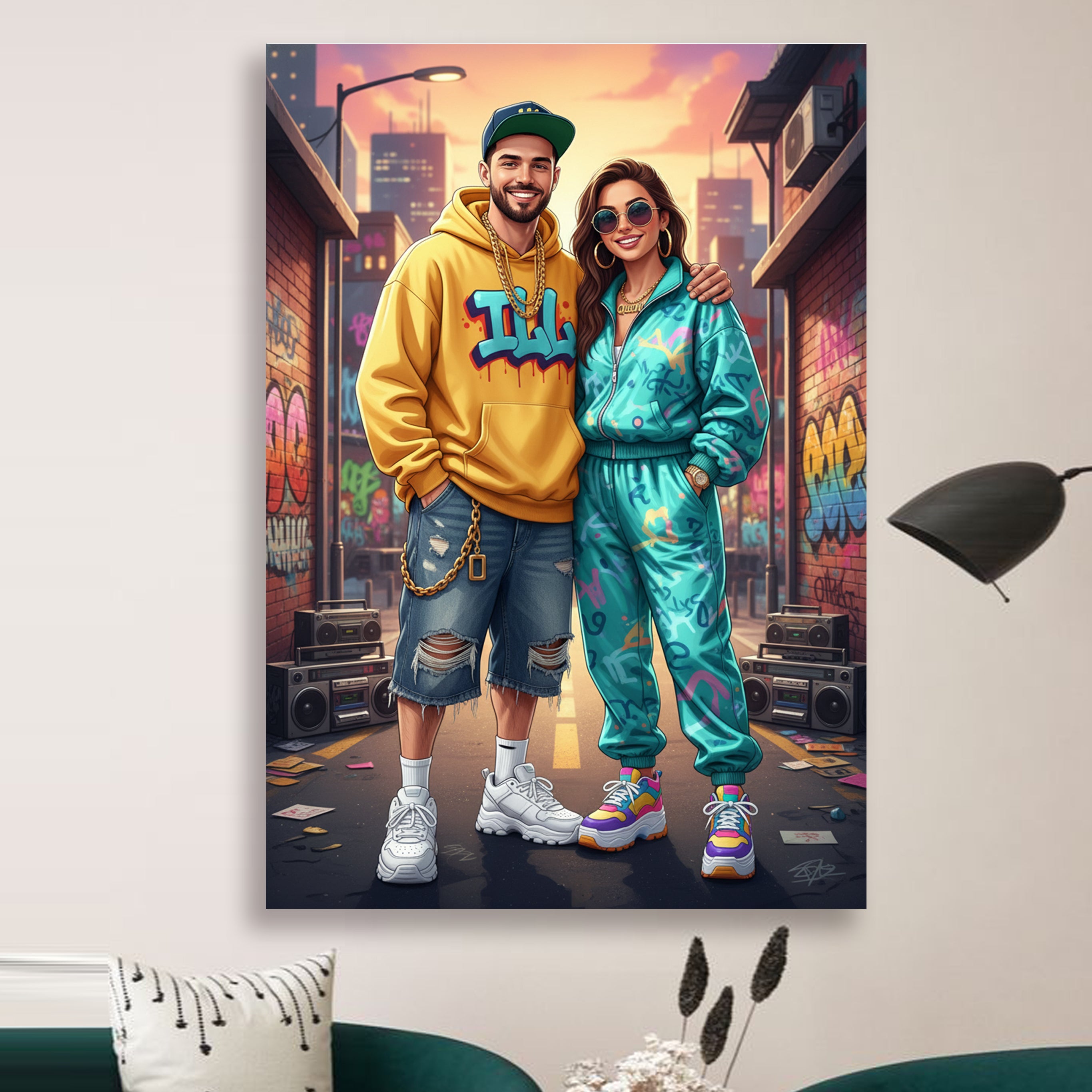 Portret ze zdjęcia w stylu Hip-Hop. Personalizowany prezent dla Męża, Chłopaka
