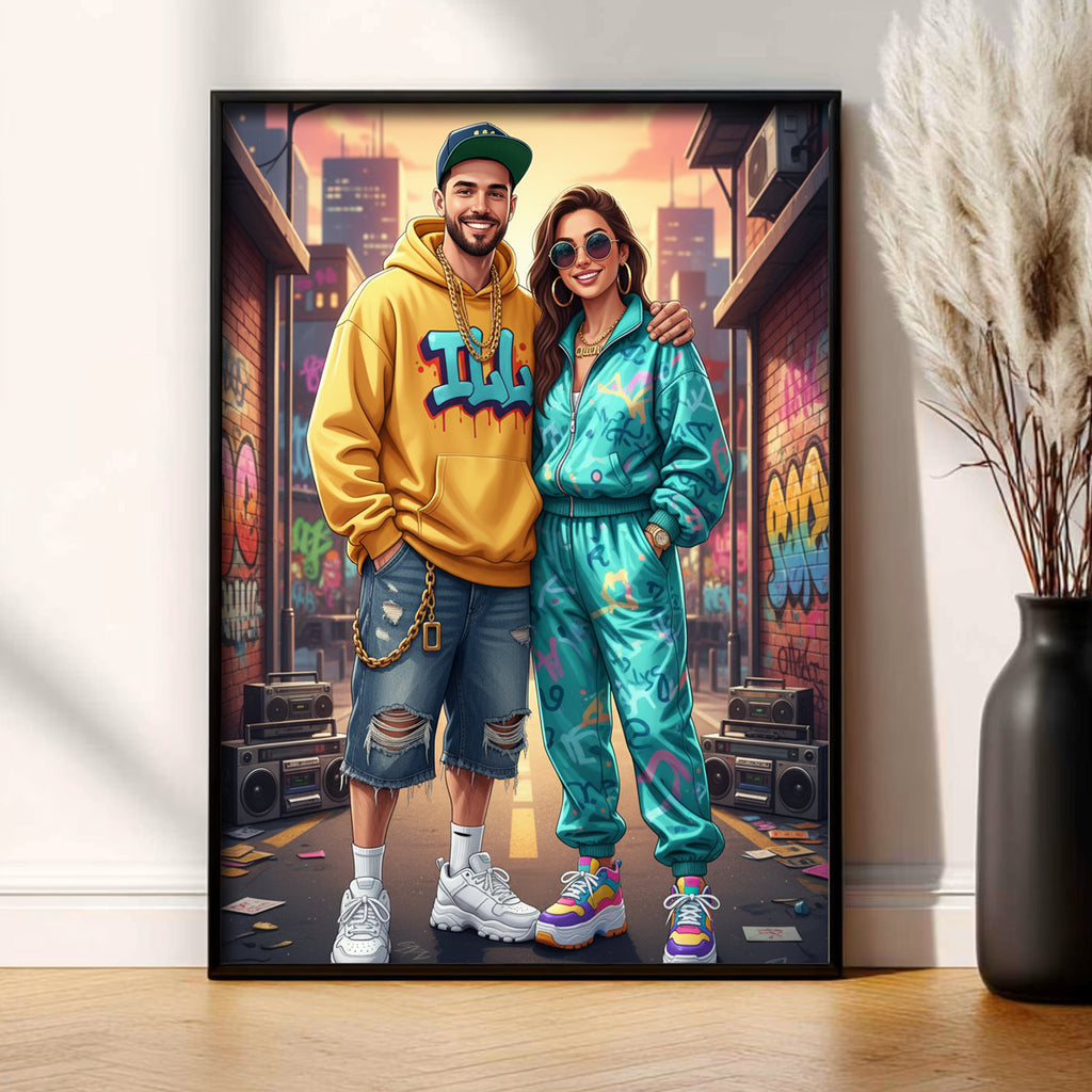 Portret ze zdjęcia w stylu Hip-Hop. Personalizowany prezent dla Męża, Chłopaka