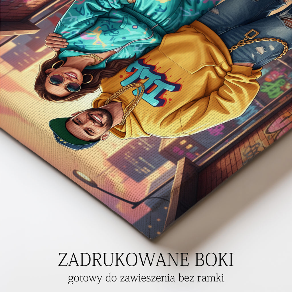 Portret ze zdjęcia w stylu Hip-Hop. Personalizowany prezent dla Męża, Chłopaka