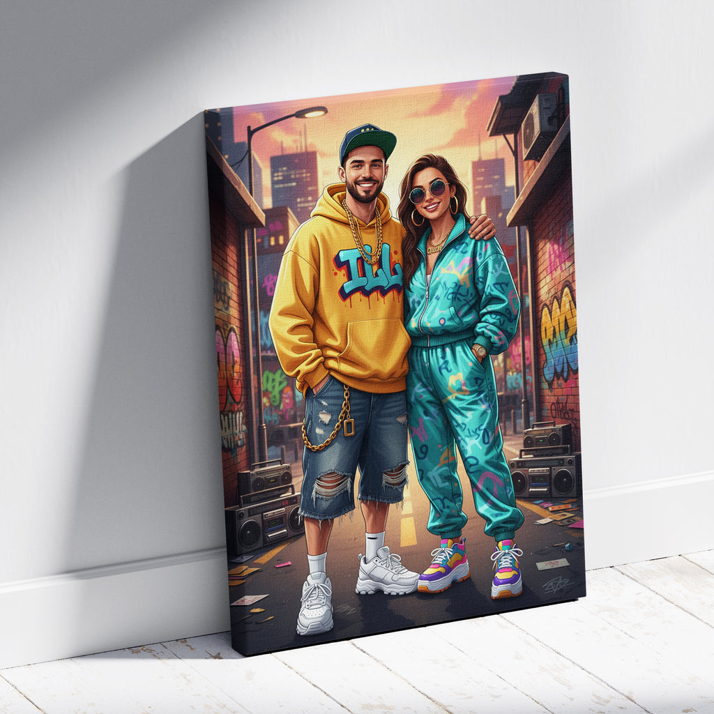 Portret ze zdjęcia w stylu Hip-Hop. Personalizowany prezent dla Męża, Chłopaka
