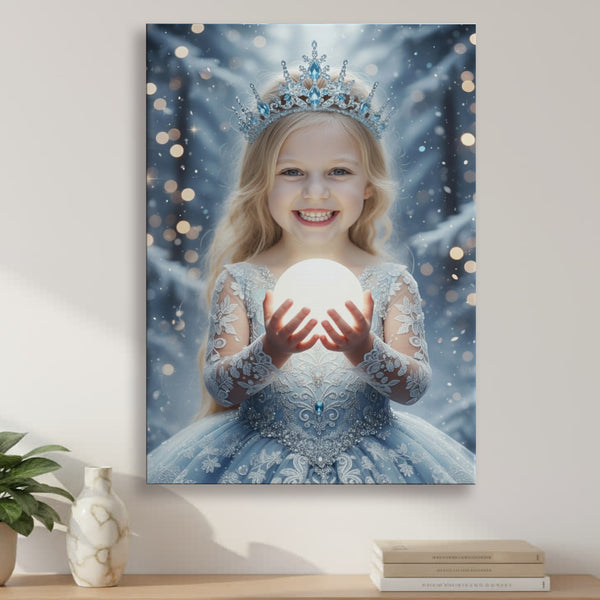 Portret ze zdjęcia dla dziewczynki - Zimowa Księżniczka - obraz