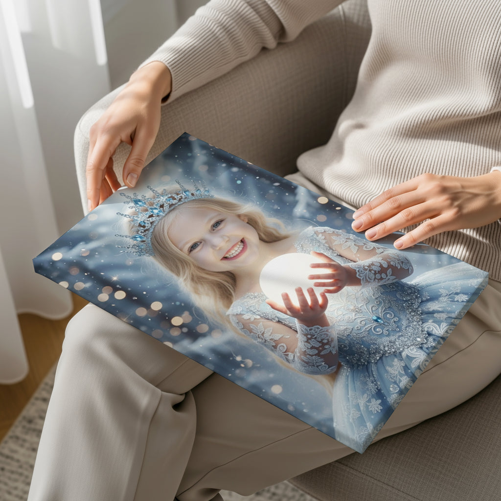 Portret ze zdjęcia dla dziewczynki - Zimowa Księżniczka - obraz