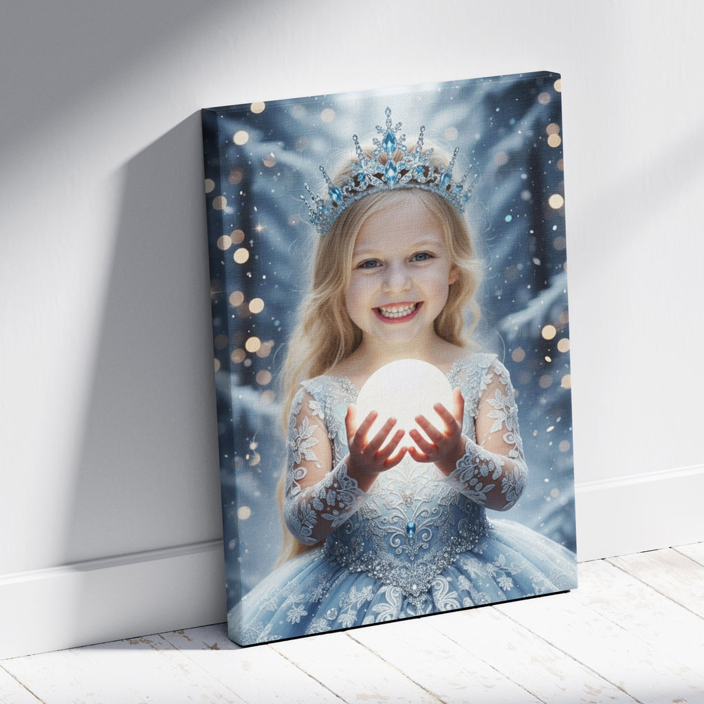 Portret ze zdjęcia dla dziewczynki - Zimowa Księżniczka - obraz
