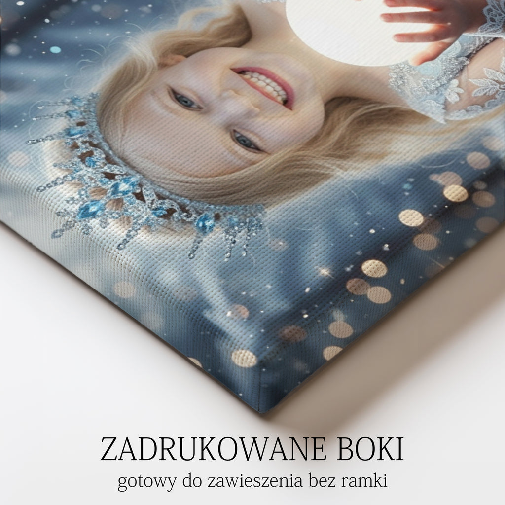 Portret ze zdjęcia dla dziewczynki - Zimowa Księżniczka - obraz