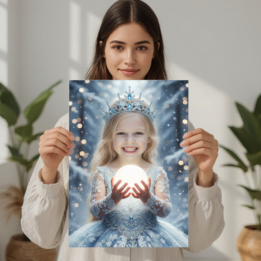 Portret ze zdjęcia dla dziewczynki - Zimowa Księżniczka - obraz