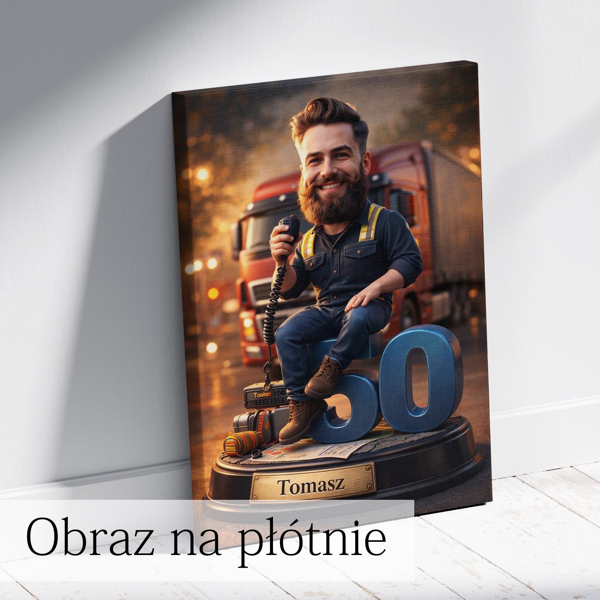 obraz ze zdjęcia kierowca tira – personalizowany prezent