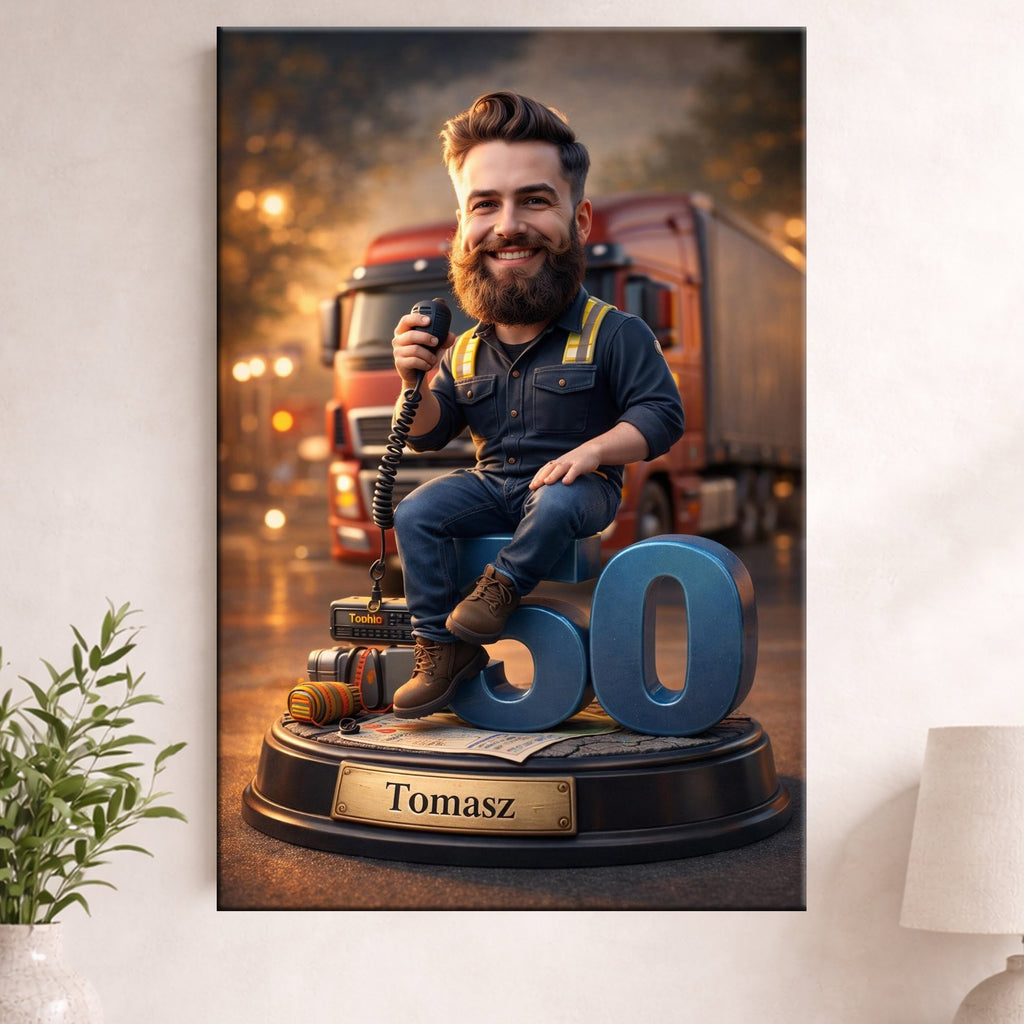 prezent z własnym zdjęciem dla kierowcy tira – personalizowany obraz