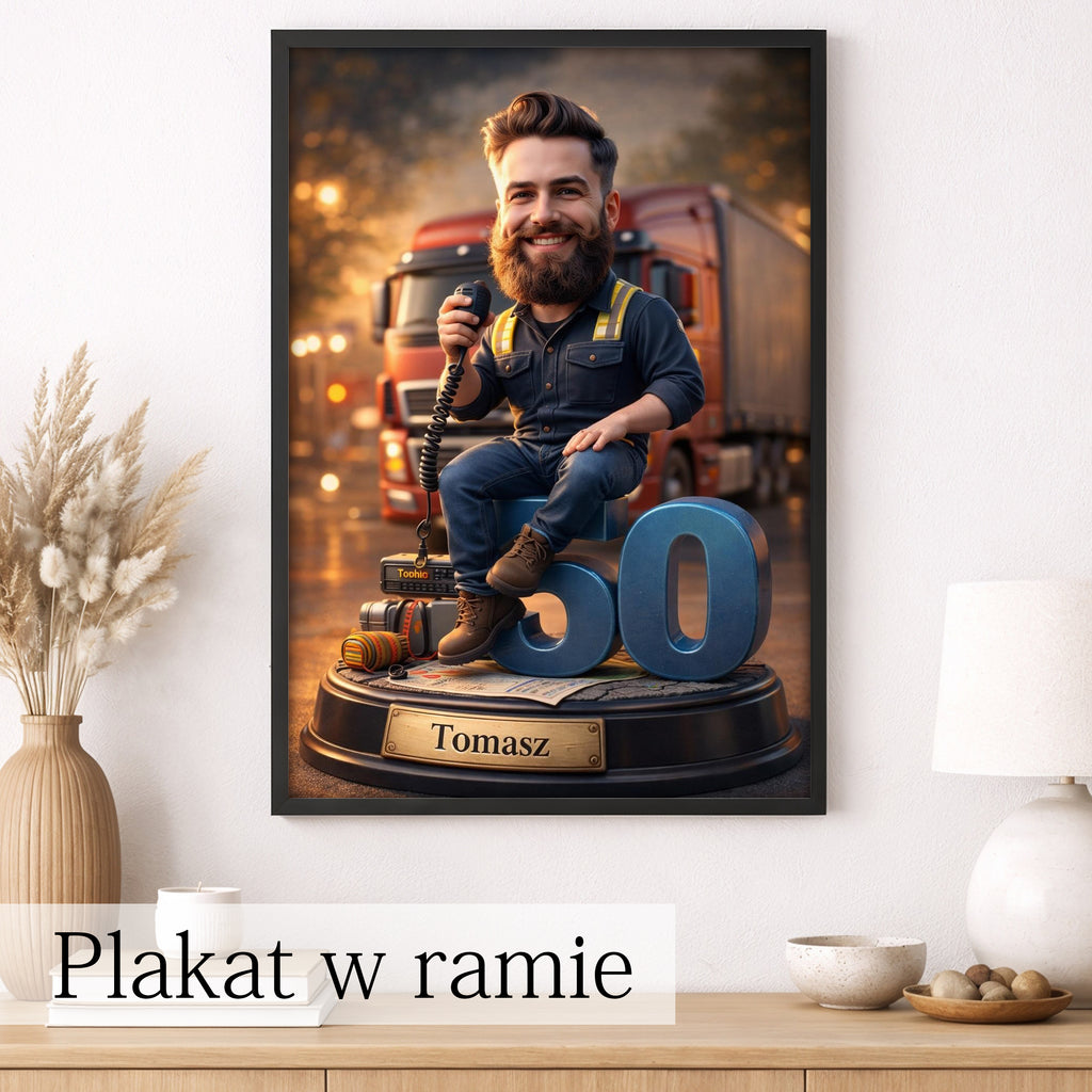 personalizowany obraz kierowca tira ze zdjęcia – prezent
