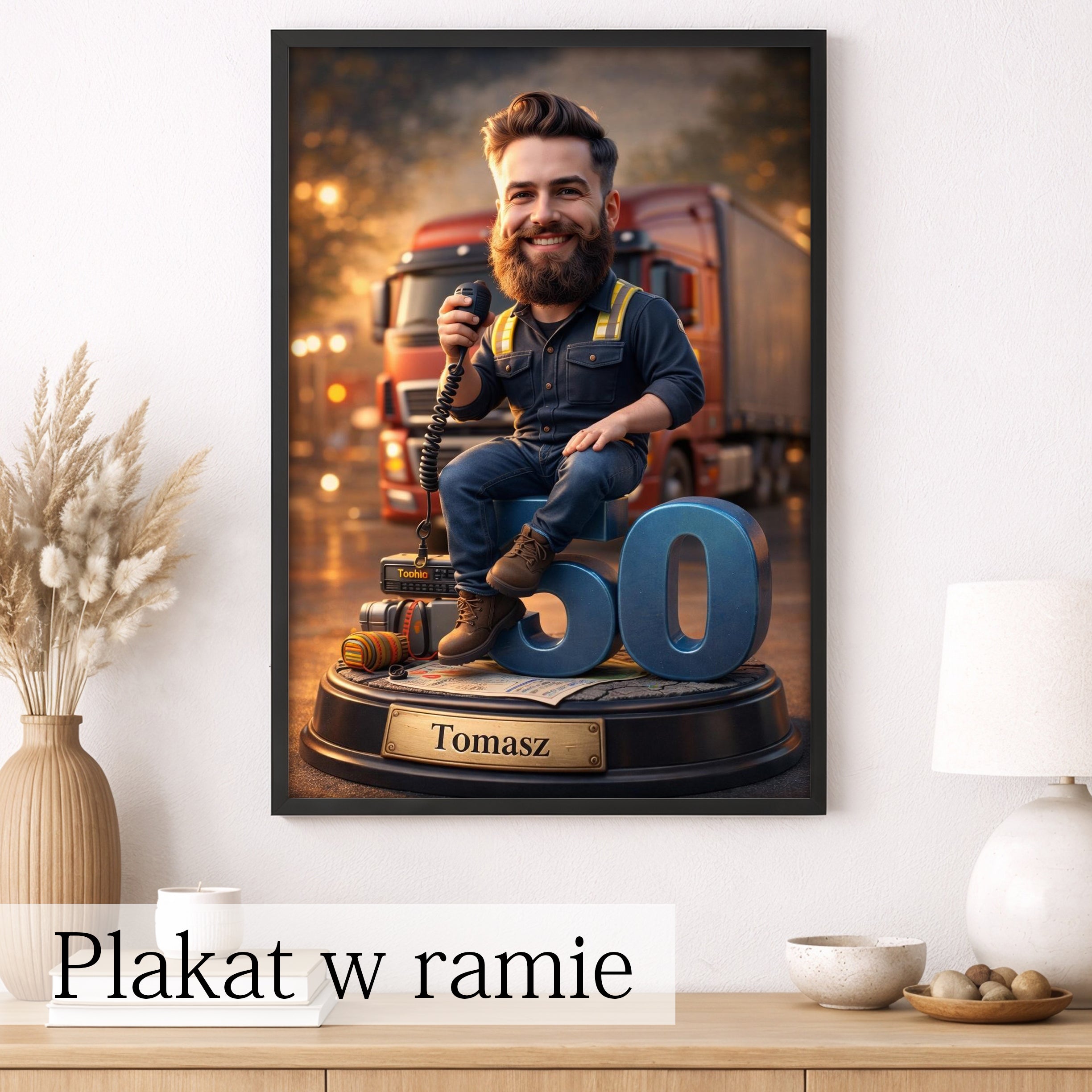 personalizowany obraz kierowca tira ze zdjęcia – prezent