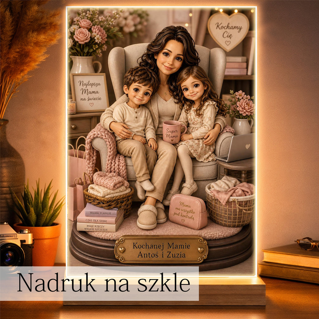 Pamiątka na Dzień Matki personalizowany portret